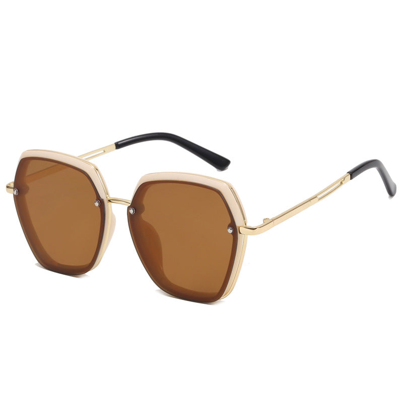 Damen Modische Oversized-Sonnenbrille mit eleganter Rahmenstruktur Karnz