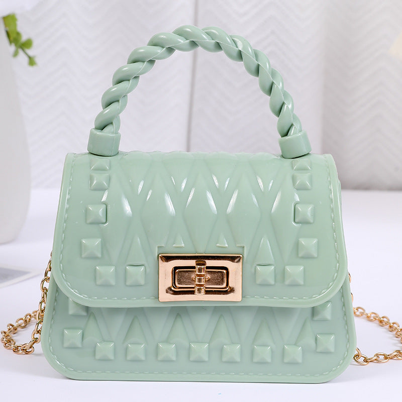 Damen Designer Handtasche mit strukturiertem Obermaterial und goldfarbener Schnalle Karnz
