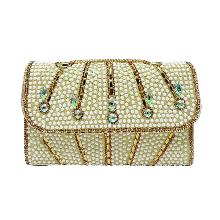 Elegante, mit Kristallen verzierte Abend-Clutch
