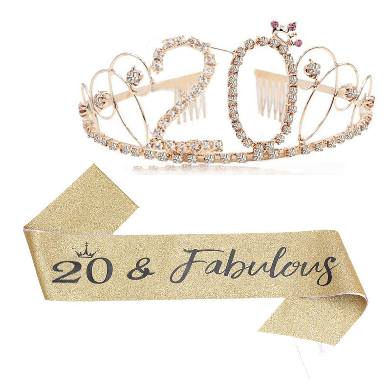 Damen Glitzernde Tiara mit festlichem "50 & Fabulous"-Design Karnz