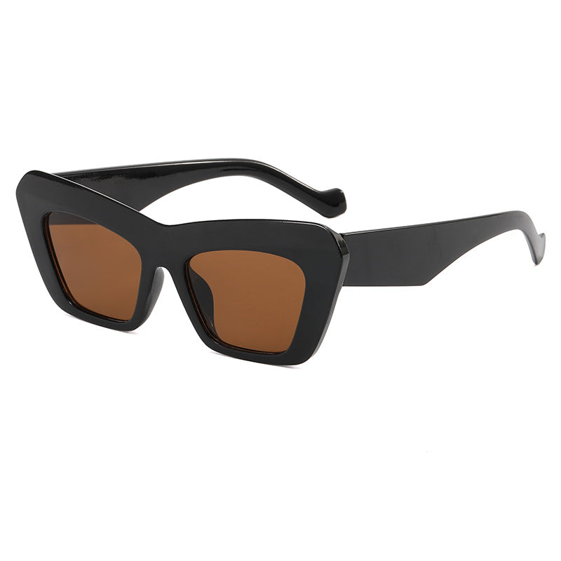 Damen modische Oversized-Sonnenbrille mit kantigem Rahmen Karnz