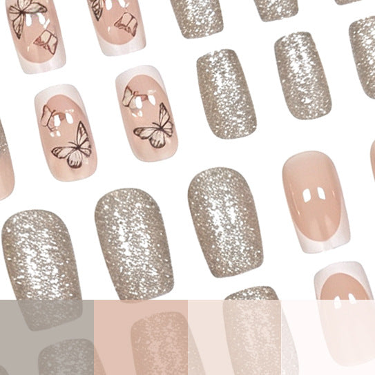 Dekorative Schmetterlings-Glitzer-Nail-Art Karnz