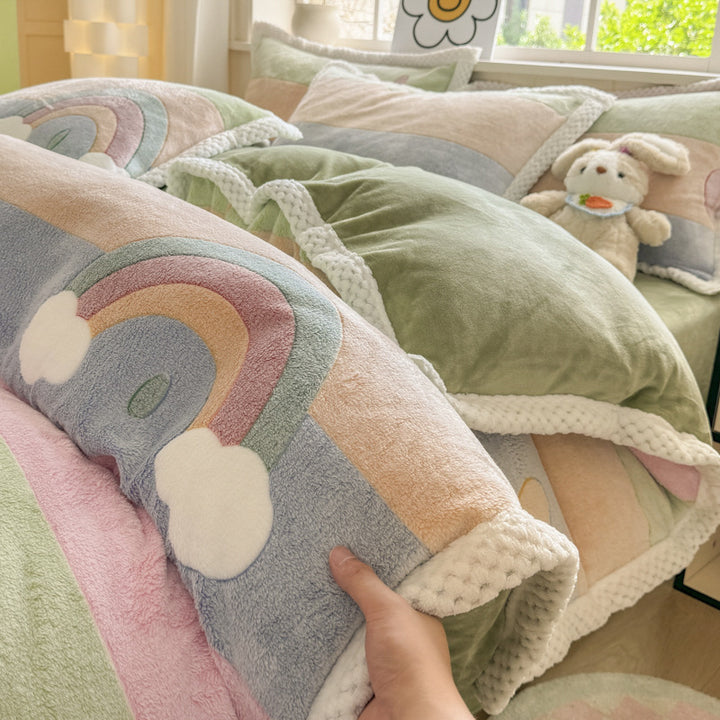 Cartoon Tier Plüsch Comforter Set