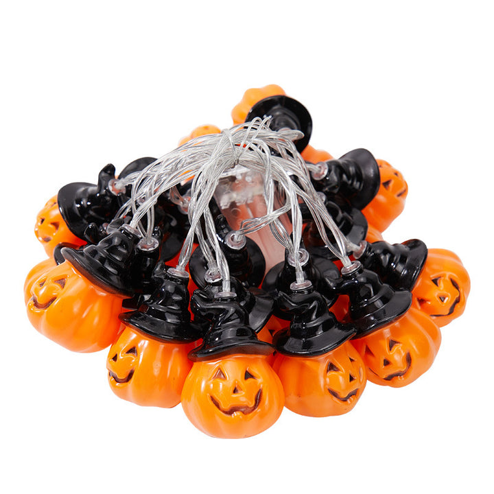 Dekorative Halloween Lichterkette mit Kürbis-Motiven Karnz