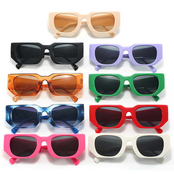 Damen geometrische Oversized-Sonnenbrille mit breitem Design Karnz