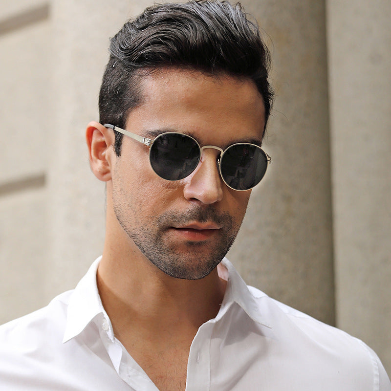 Damen elegante runde Sonnenbrille mit UV-Schutz Karnz