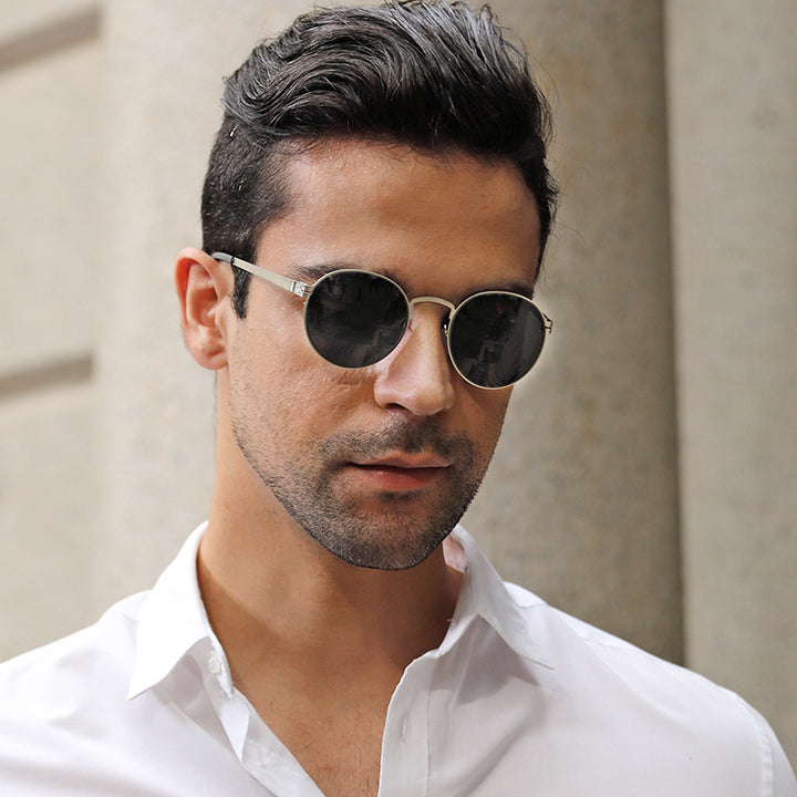 Damen elegante runde Sonnenbrille mit UV-Schutz Karnz