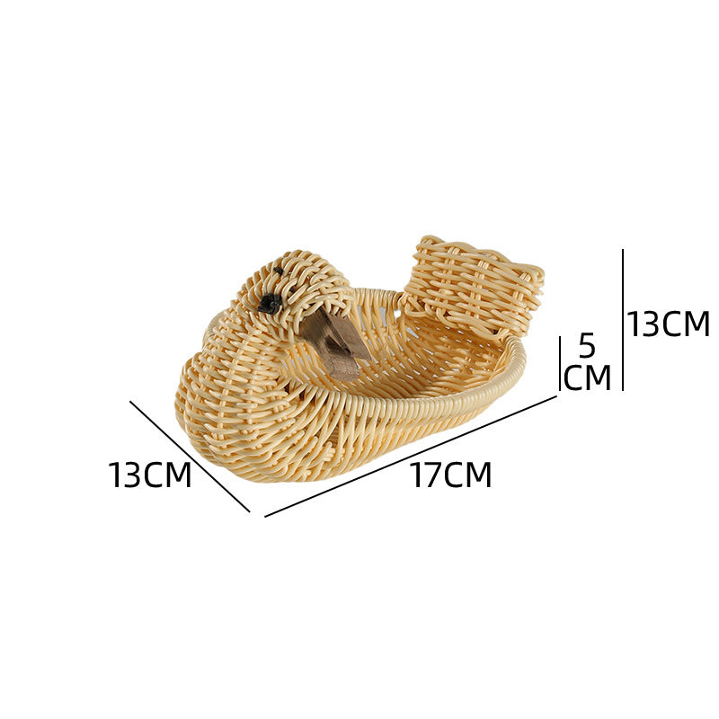 Unisex Geflochtener Dekorationskorb in Entenform Karnz