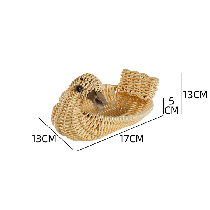 Unisex Geflochtener Dekorationskorb in Entenform Karnz