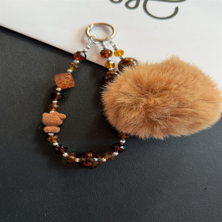 Verspielt Faux Fur Pom Pom Schlüsselanhänger Karnz