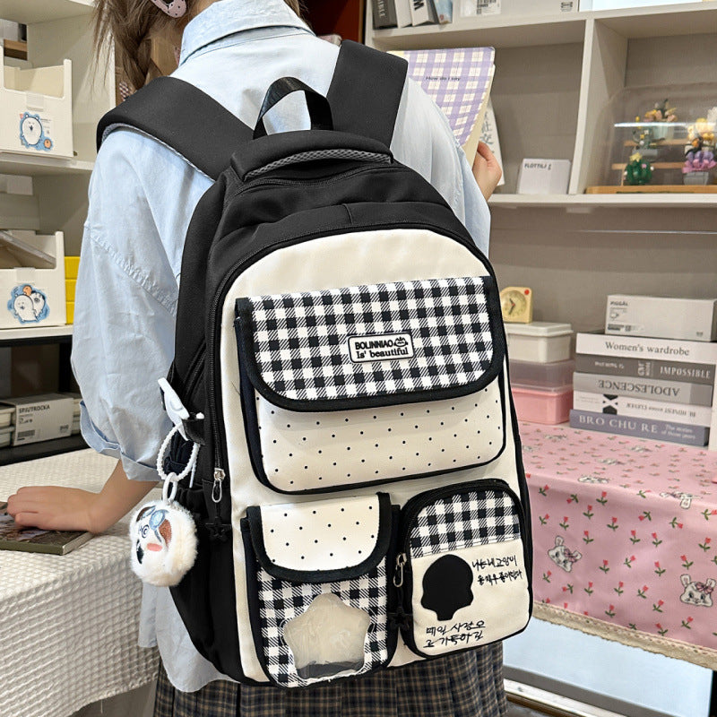 Stylische Schachbrettmuster-Rucksack