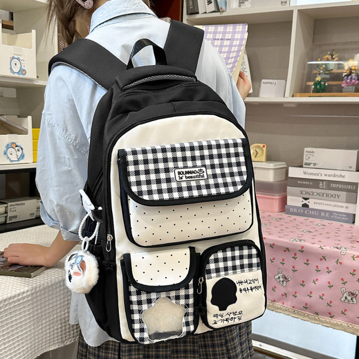 Stylische Schachbrettmuster-Rucksack