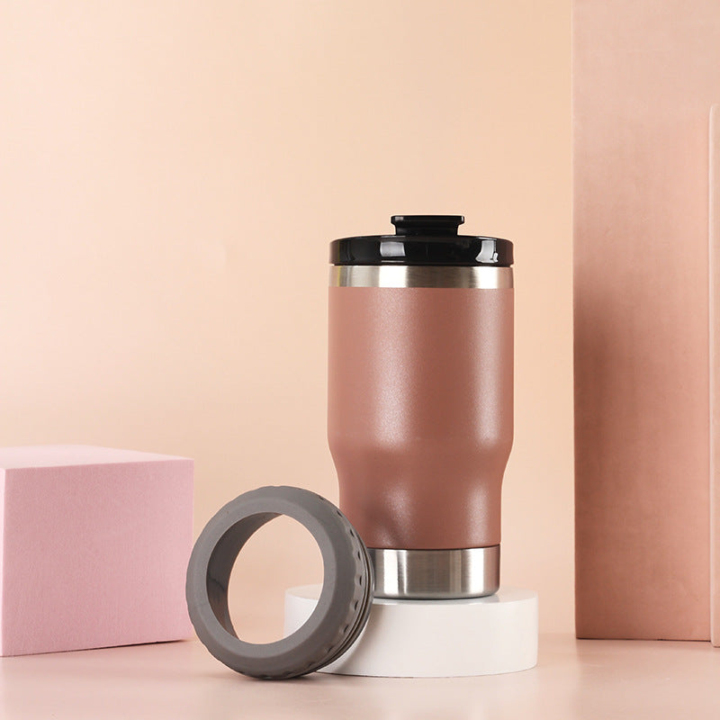 Damen Isolierter Kaffeebecher mit rutschfester Silikonunterlage Karnz
