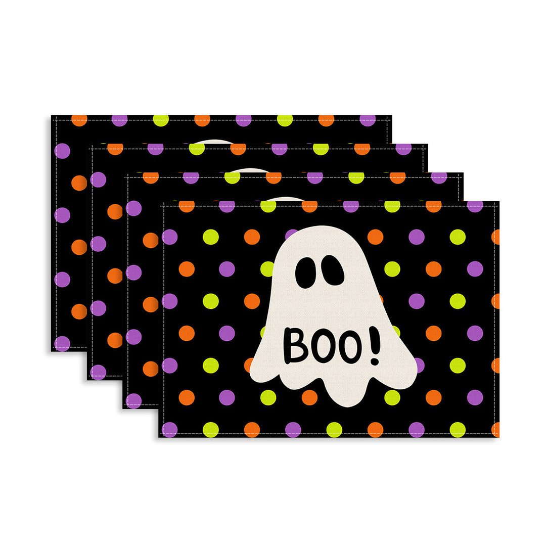 Mehrteiliges Halloween-Tischset aus abwischbarem Vinyl rutschfeste Platzdeckchen