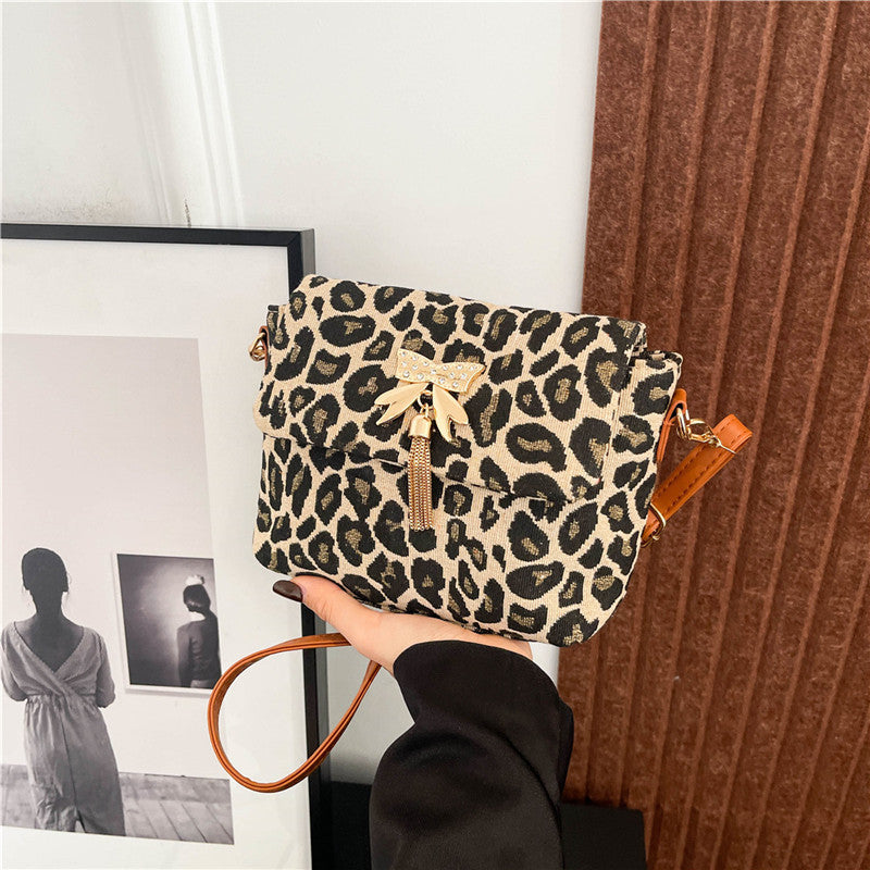 Chic Leopardenmuster Umhängetasche Karnz