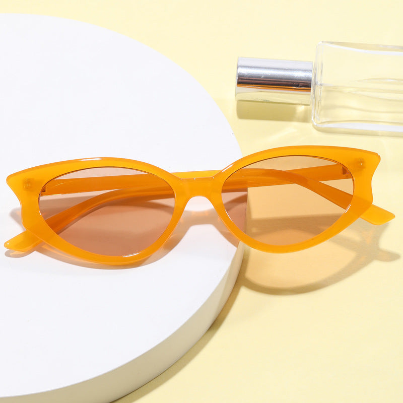 Damen Katzenaugen Sonnenbrille mit transparentem Rahmen Karnz