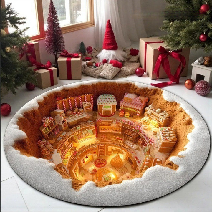 Festlicher Santa-Themen Rundteppich