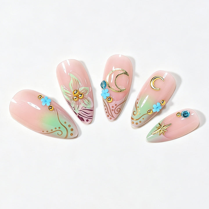 Künstlerisches Stiletto-Nageldesign Karnz