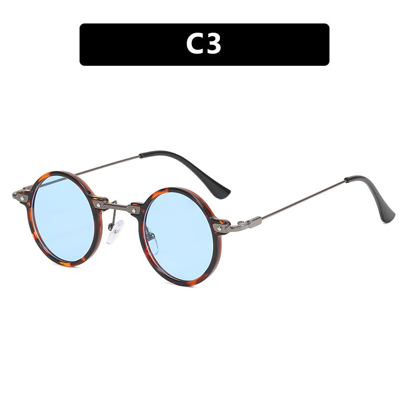 Damen modische runde Sonnenbrille mit stylischem Metallrahmen und polarisierenden Gläsern Karnz