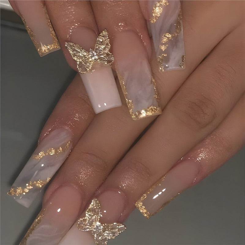 Künstlerische Marmor-Effekt Druck-Nagelverlängerungen Karnz