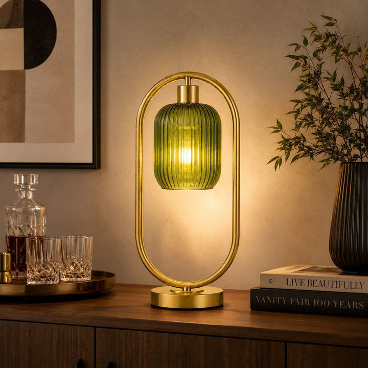 Moderne Glas Rippentischlampe