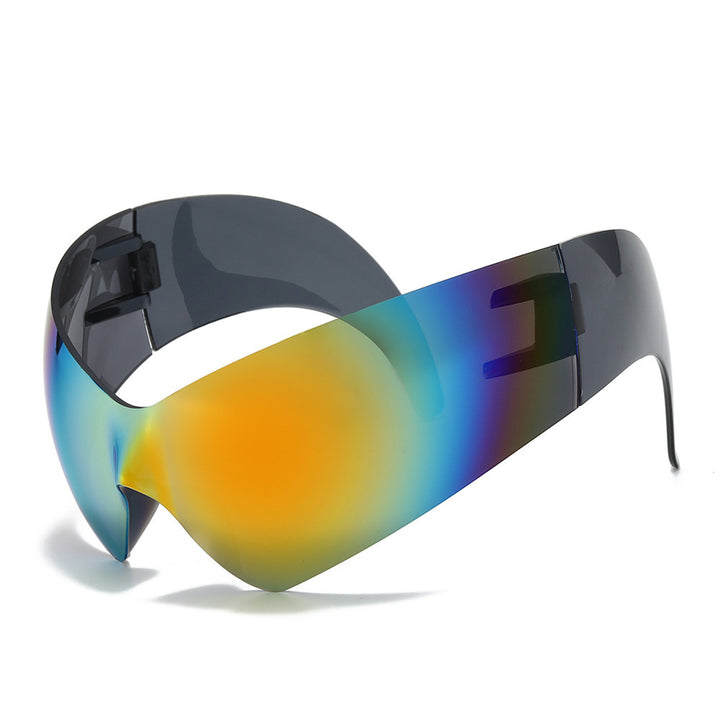 Futuristische Übergroße Shield Sonnenbrille Karnz