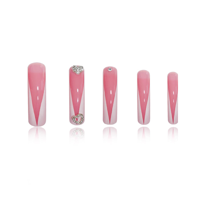 Elegantes Skulptiertes Press-On Nagelset Karnz