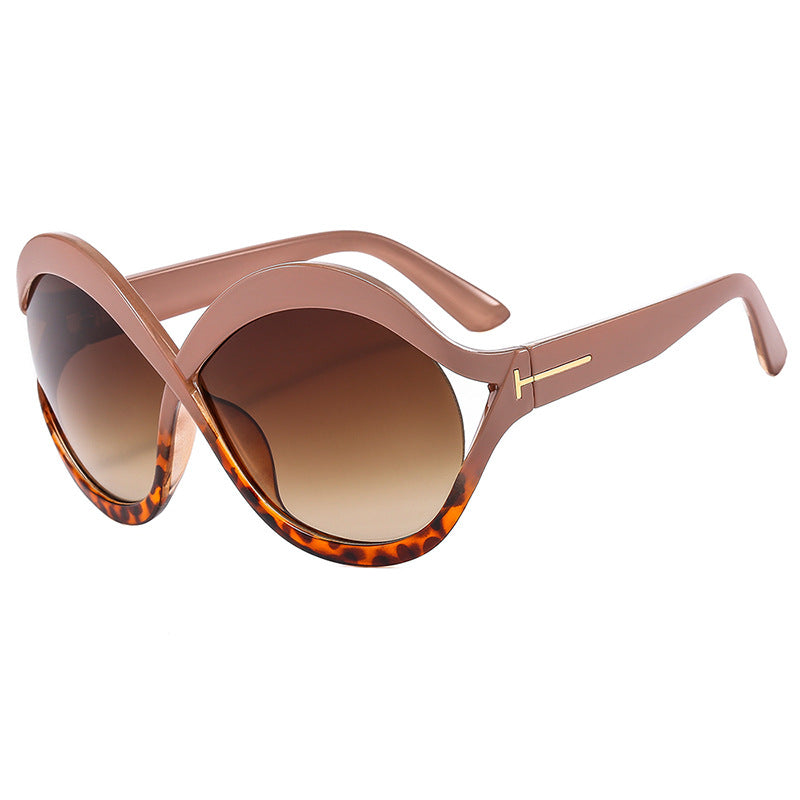 Damen extravagante Cat-Eye Sonnenbrille mit geschwungenem Rahmen Karnz