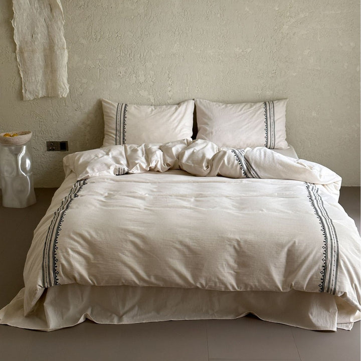Luxuriöses Baumwollsatin-Bettwäsche-Set mit Hotelverschluss und extra-weichen Kissenbezügen