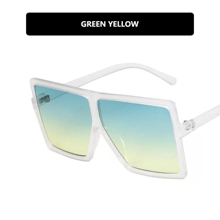 Damen moderne oversized Sonnenbrille mit transparentem Rahmen und stilvollen Gläsern Karnz