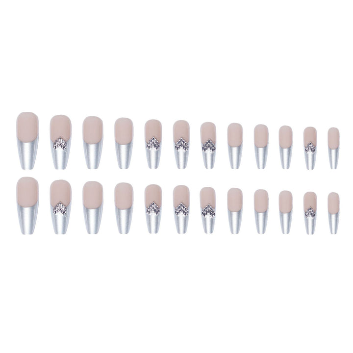 Elegante mit Rhinestones verzierte Stiletto Aufklebenägel