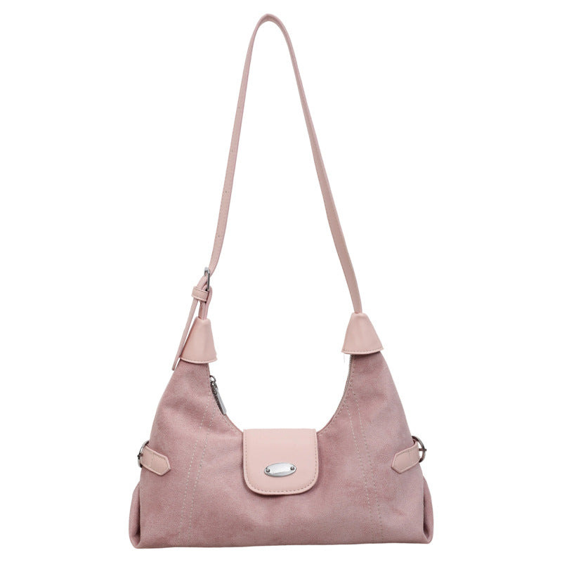Stylische Wildleder-Schultertasche Karnz