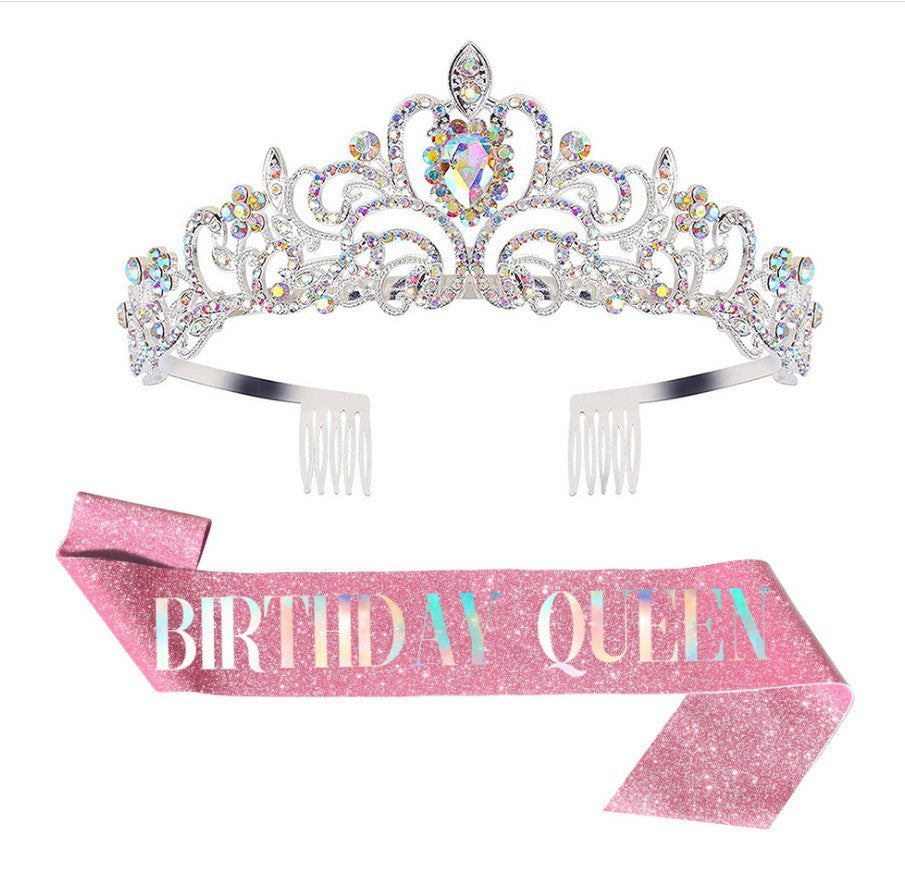 Damen Festliche Tiara mit schimmernden Strasssteinen Karnz