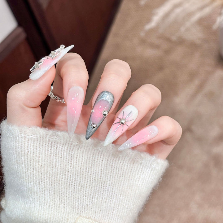 Glamouröses Stiletto Press-On Nail Art Set