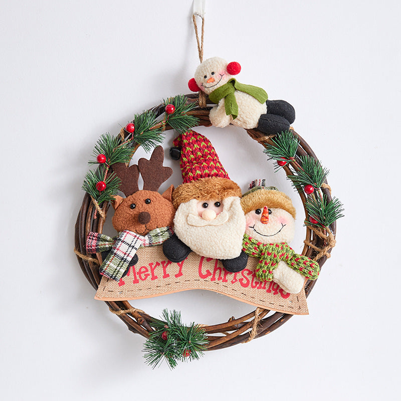 Weihnachtskranz mit Lichtern Karnz