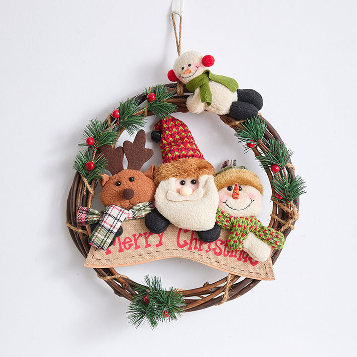 Weihnachtskranz mit Lichtern Karnz