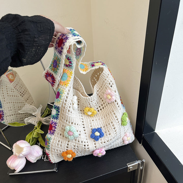 Bohemian Floral Häkel-Tasche