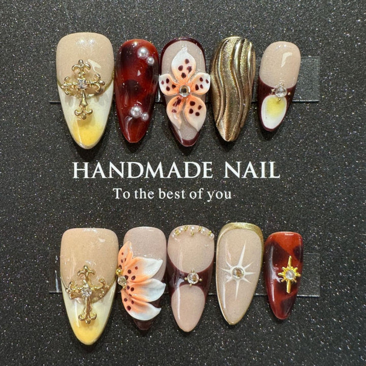 Handgemachtes Luxus Press-On Nagelkunst Set