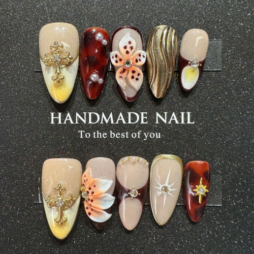 Handgemachtes Luxus Press-On Nagelkunst Set