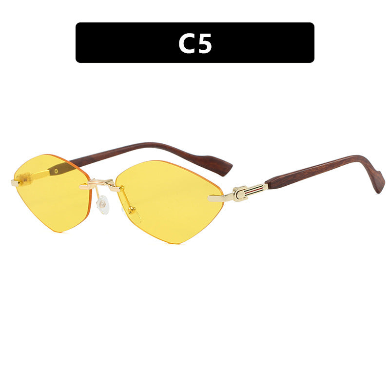 Damen geometrische Sonnenbrille mit luxuriösen Holzarmen und polarisierten Gläsern Karnz