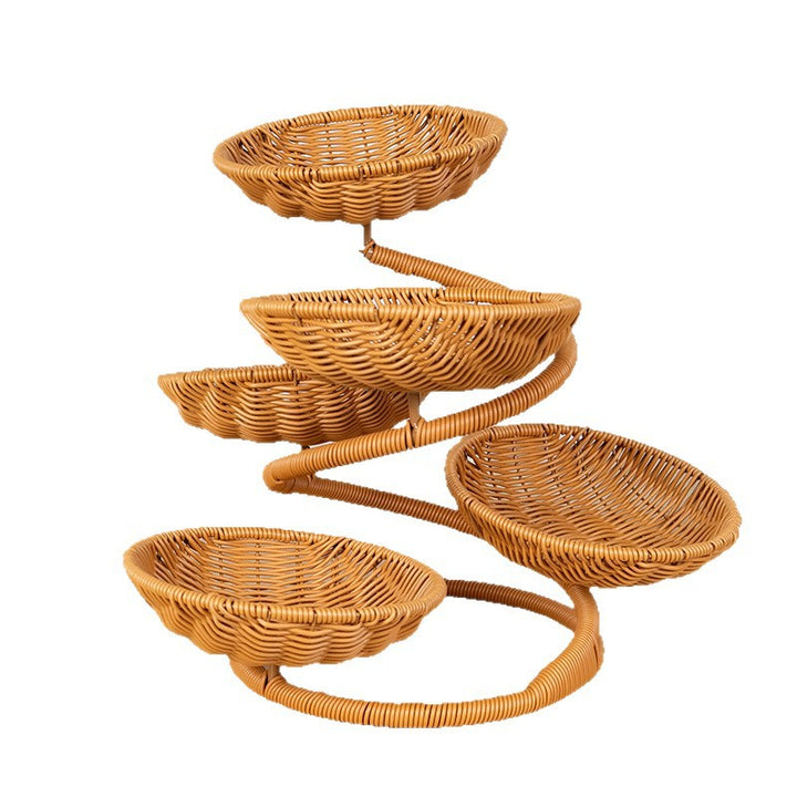 Mehrstufiger Rattan Obstständer Karnz