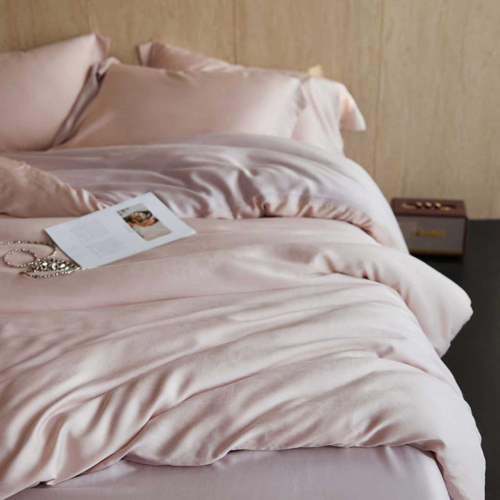 Seidenglänzendes Premium-Bettwäsche-Set aus Baumwollsatin