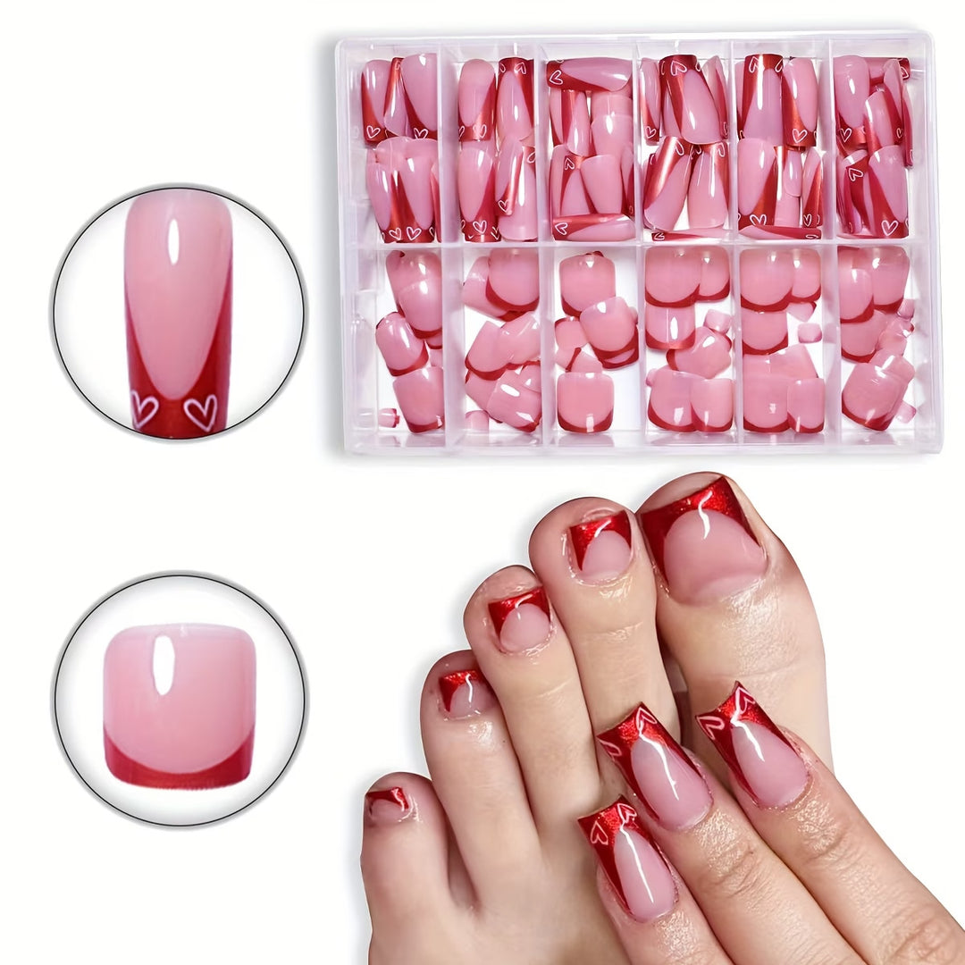 Herz-Design Press-On Nagelkunst Karnz