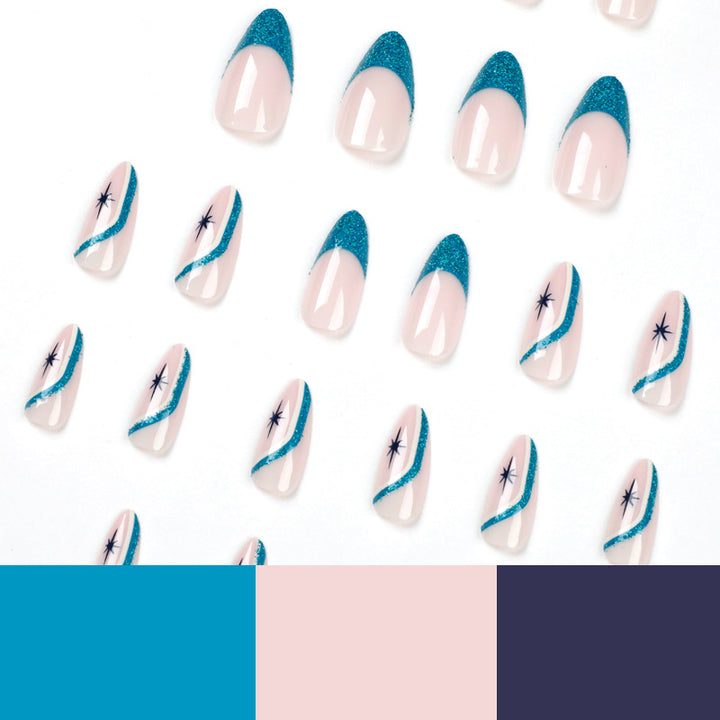 Elegante Stiletto-Nägel mit Glitzer- und Ombre-Design Karnz