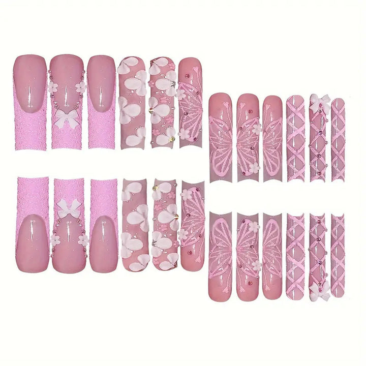 Dekorative 3D Blumen Druck-Nagelkunst Karnz