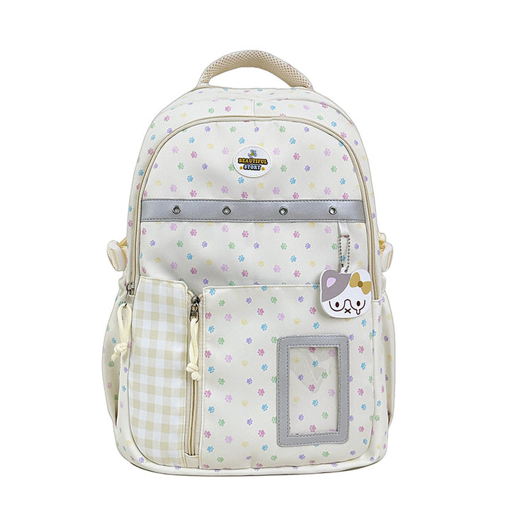 Blumenmuster Multi-Taschen Rucksack Karnz