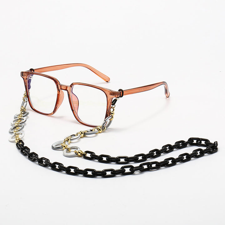 Modische Quadratische Rahmenbrille mit Dekorativer Kette Karnz