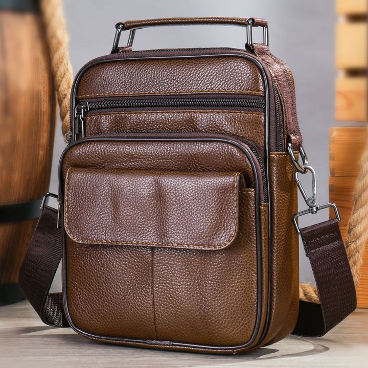 Multi-Taschen Leder Umhängetasche