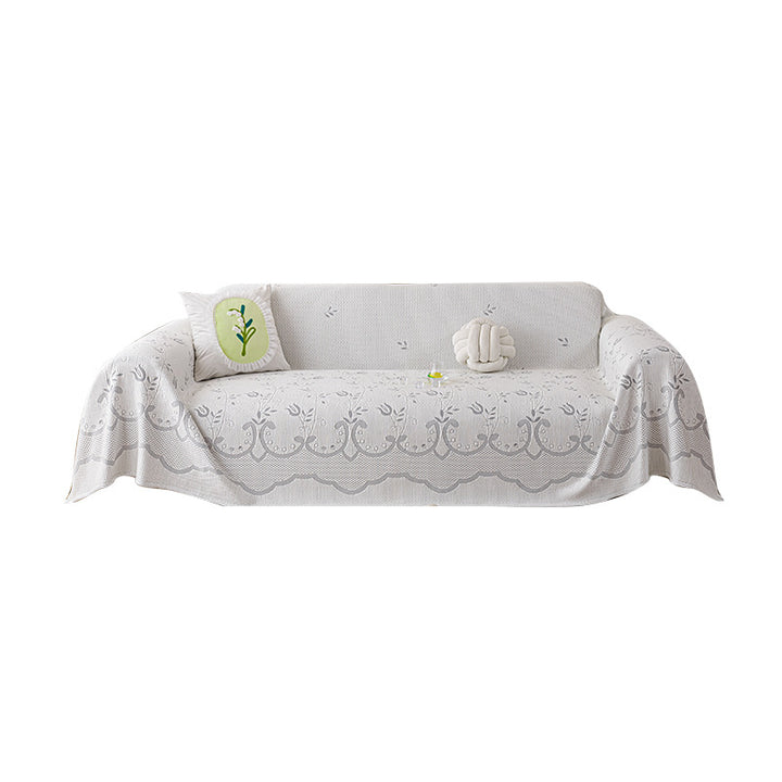 Elegante floral gestickte Sofa-Decke