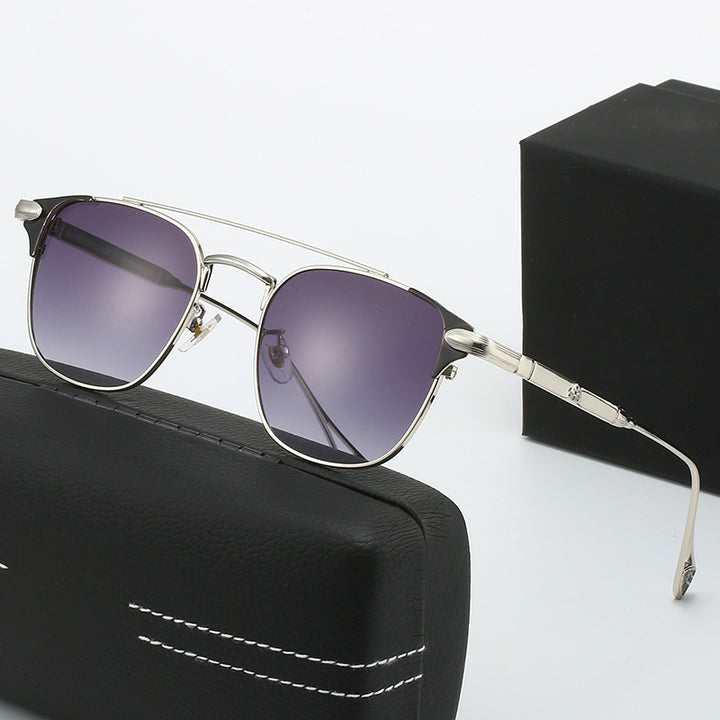 Damen modische Halbrahmen Brille Karnz